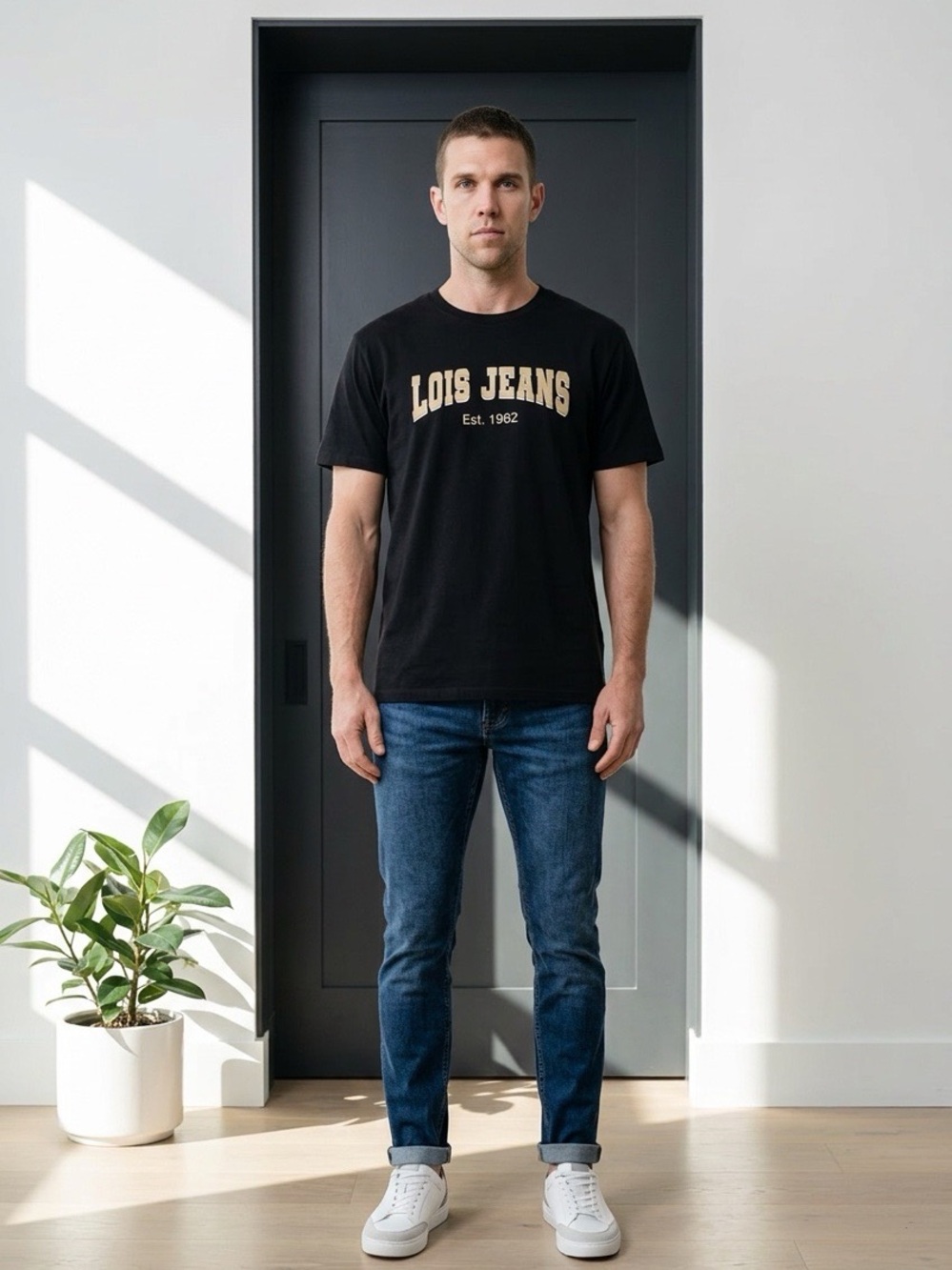 Black T-Shirt, Lois, for Men